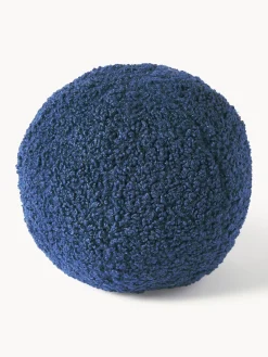 Cojines Decorativos|Mantas>Westwing Collection Cojín esférico de borreguillo Dotty Azul oscuro