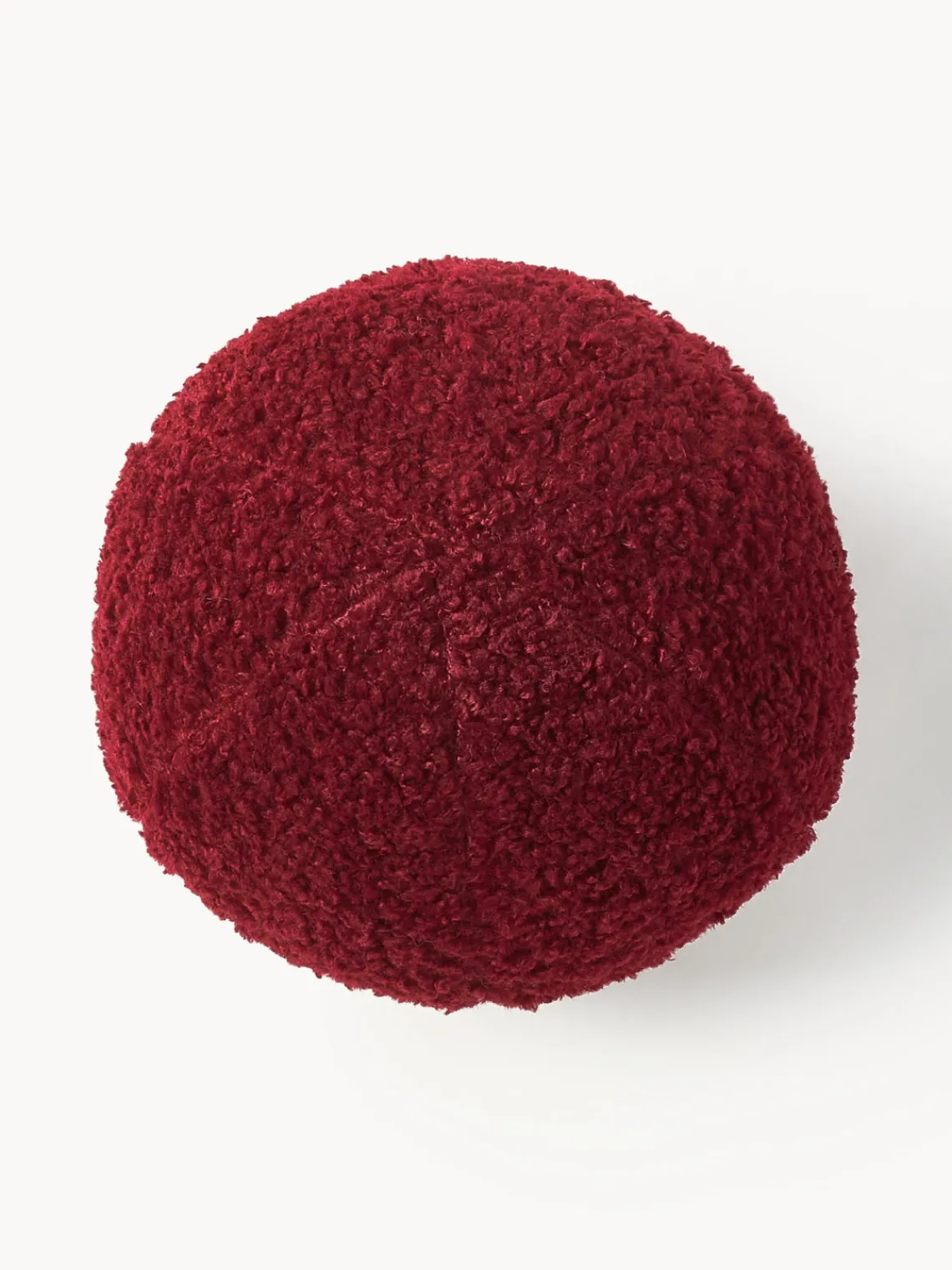 Mantas|Cojines Decorativos>Westwing Collection Cojín esférico de borreguillo Dotty Rojo vino