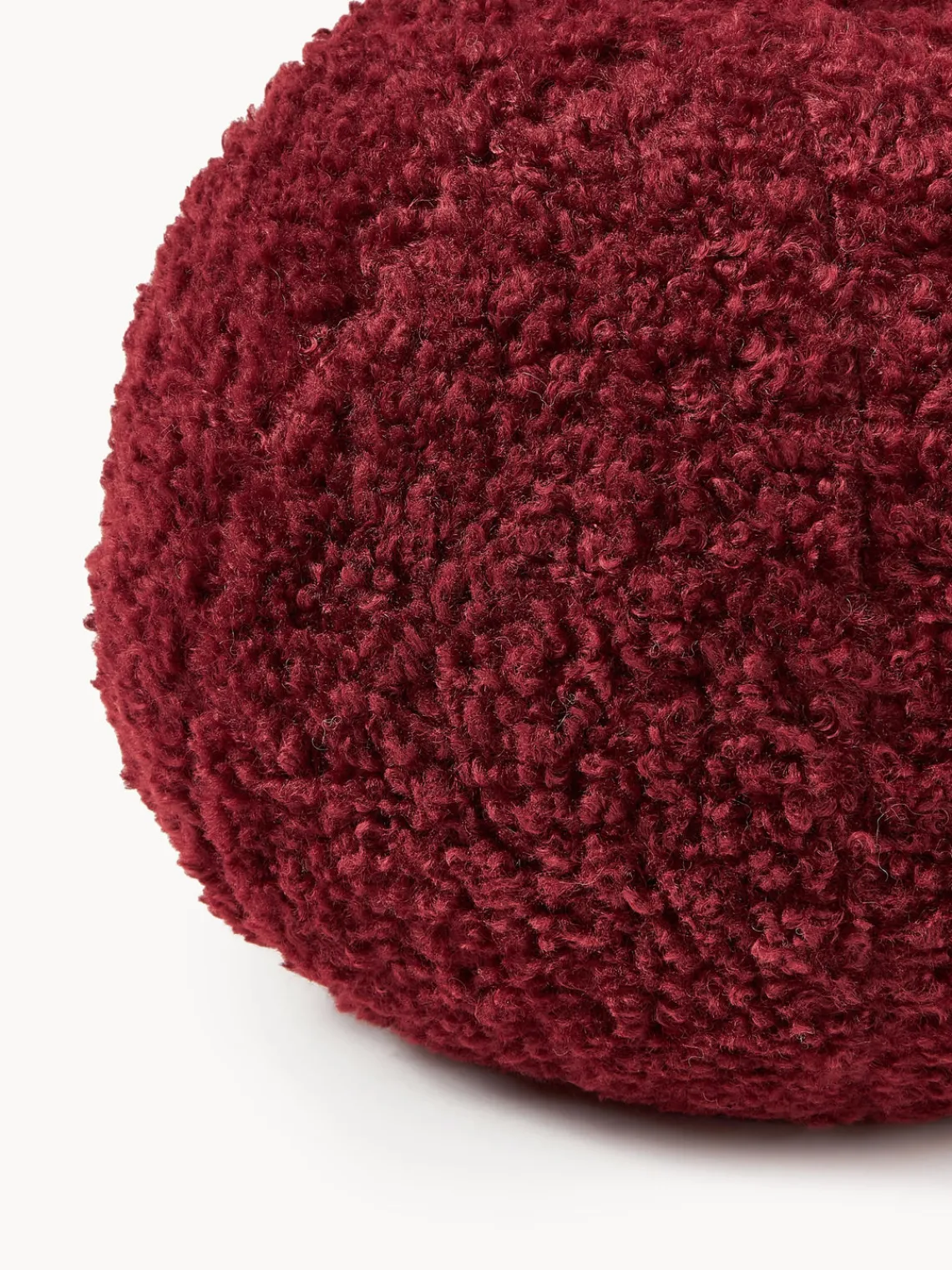 Mantas|Cojines Decorativos>Westwing Collection Cojín esférico de borreguillo Dotty Rojo vino