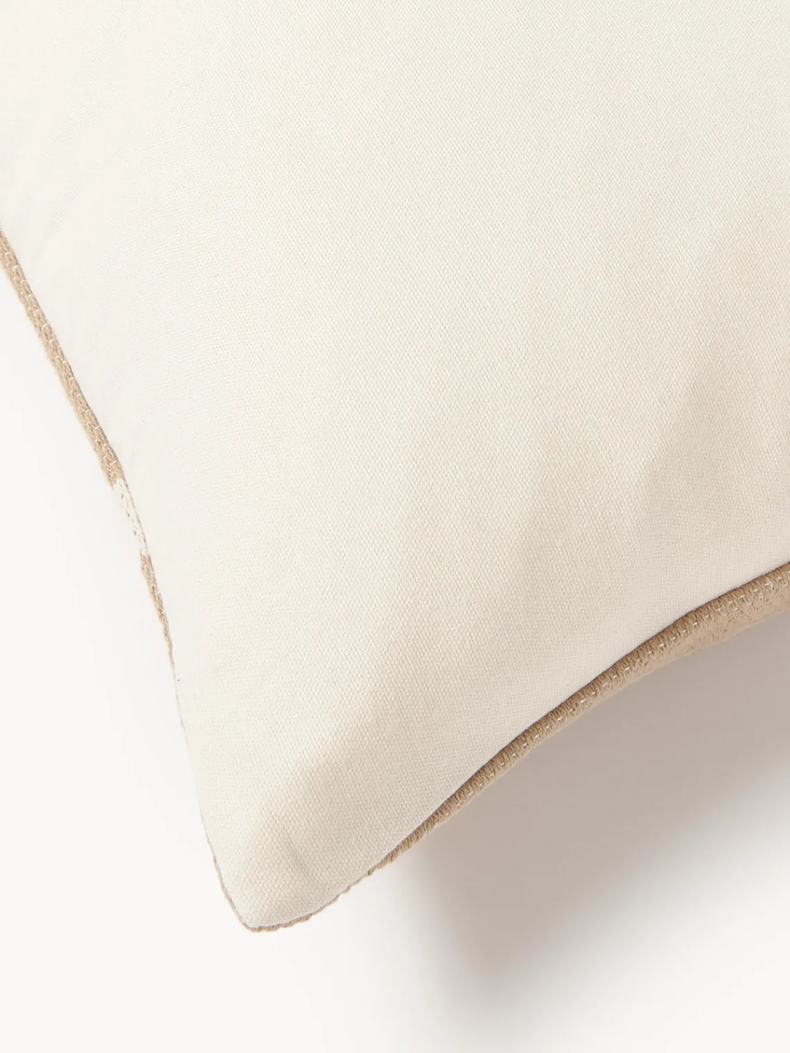 Cojines Decorativos|Mantas>Westwing Collection Cojín grande artesanal con motivos geométricos Asta Beige, beige claro