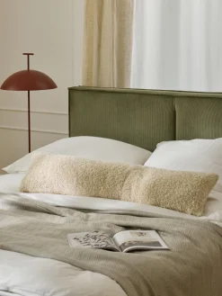 Cojines Decorativos|Mantas>Westwing Collection Cojín grande de borreguillo Dotty Blanco crema