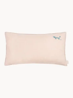 Decoración Infantil|Cojines Infantiles>Nobodinoz Cojín infantil de lino bordado L1N0 Rosa claro, azul