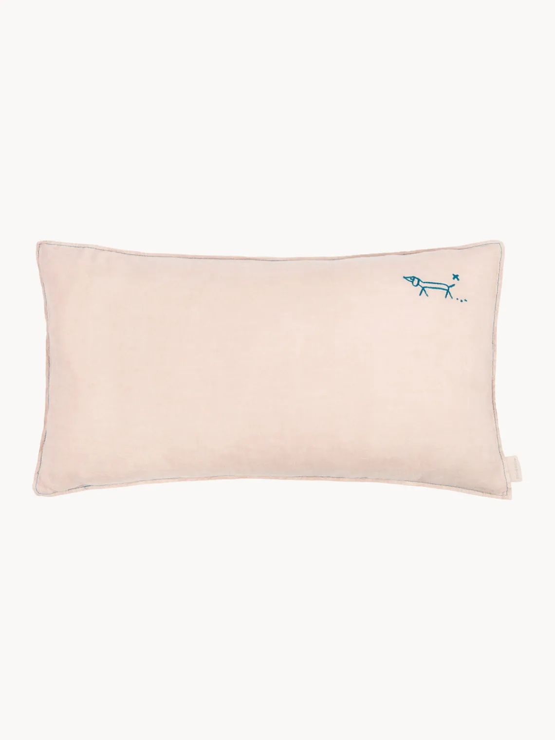 Decoración Infantil|Cojines Infantiles>Nobodinoz Cojín infantil de lino bordado L1N0 Rosa claro, azul