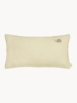 Decoración Infantil|Cojines Infantiles>Nobodinoz Cojín infantil de lino bordado L1N0 Verde oliva, marrón