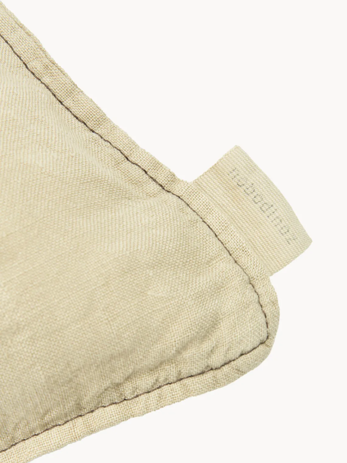 Decoración Infantil|Cojines Infantiles>Nobodinoz Cojín infantil de lino bordado L1N0 Verde oliva, marrón