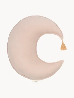 Decoración Infantil|Cojines Infantiles>Nobodinoz Cojín infantil de lino bordado L1N0 Melocotón, marrón claro