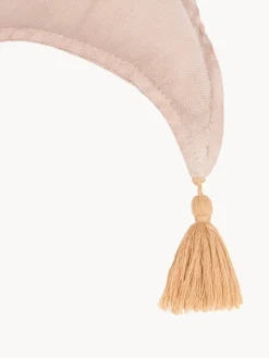 Decoración Infantil|Cojines Infantiles>Nobodinoz Cojín infantil de lino bordado L1N0 Melocotón, marrón claro