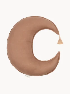 Decoración Infantil|Cojines Infantiles>Nobodinoz Cojín infantil de lino bordado L1N0 Marrón, marrón claro