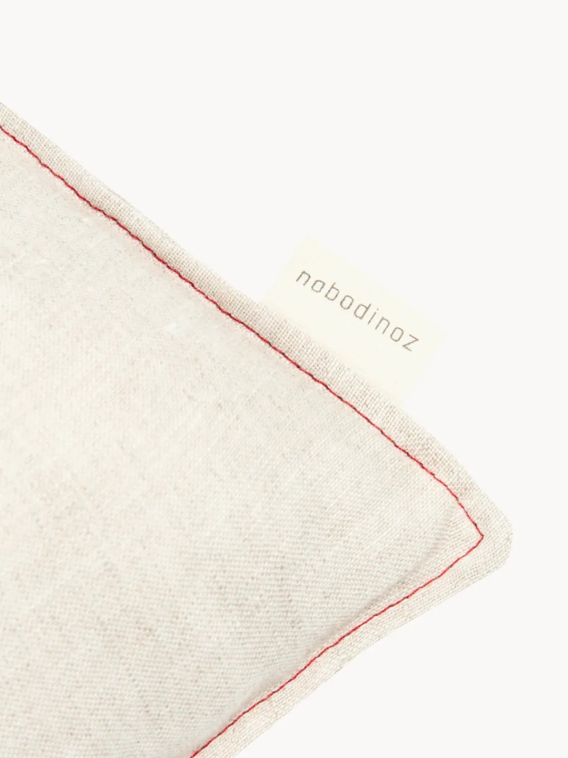 Decoración Infantil|Cojines Infantiles>Nobodinoz Cojín infantil de lino bordado L1N0 Beige claro, rojo