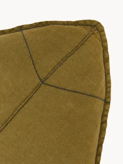 Cojines Infantiles|Decoración Infantil>Nobodinoz Cojín infantil de lino bordado L1N0 Verde oliva