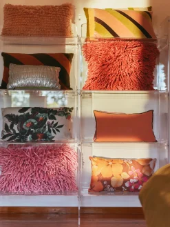 Mantas|Cojines Decorativos>HKLIVING Cojín mullido artesanal Rugged Rojo