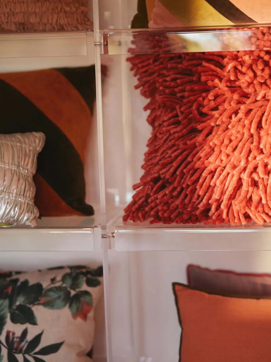 Mantas|Cojines Decorativos>HKLIVING Cojín mullido artesanal Rugged Rojo