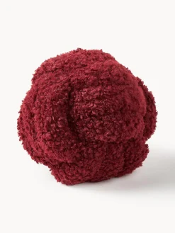 Cojines Decorativos|Mantas>Westwing Collection Cojín nudo de borreguillo Dotty Rojo vino