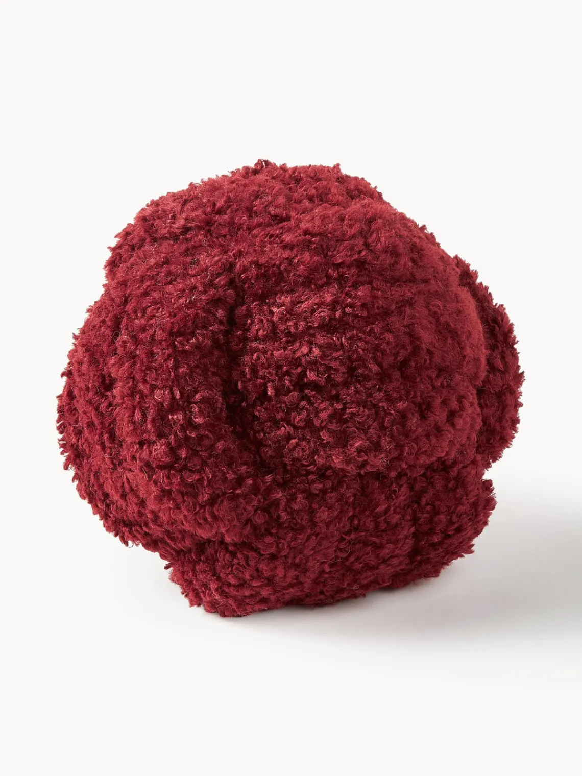 Cojines Decorativos|Mantas>Westwing Collection Cojín nudo de borreguillo Dotty Rojo vino