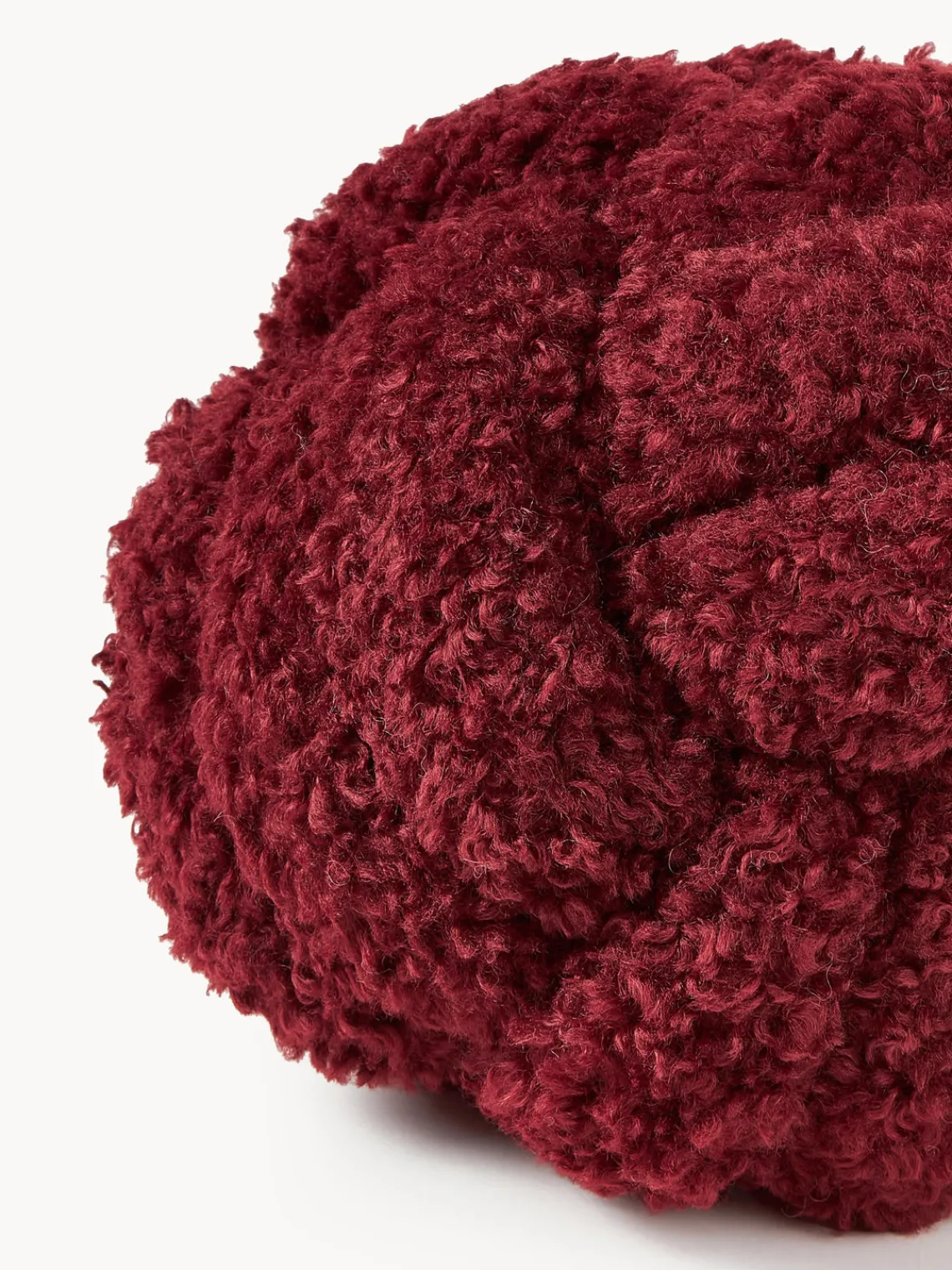 Cojines Decorativos|Mantas>Westwing Collection Cojín nudo de borreguillo Dotty Rojo vino