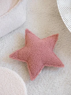 Decoración Infantil|Cojines Infantiles>Wigiwama Cojín peluche de borreguillo Star Rosa claro