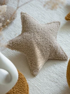 Decoración Infantil|Cojines Infantiles>Wigiwama Cojín peluche de borreguillo Star Beige claro