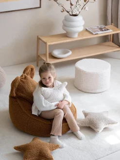 Decoración Infantil|Cojines Infantiles></noscript>Wigiwama Cojín peluche de borreguillo Star Beige claro