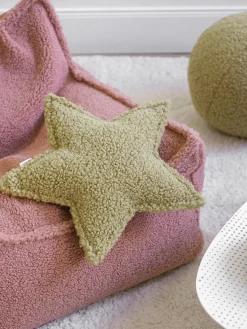 Decoración Infantil|Cojines Infantiles>Wigiwama Cojín peluche de borreguillo Star Verde claro