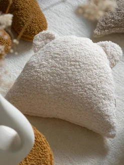 Decoración Infantil|Cojines Infantiles>Wigiwama Cojín peluche de borreguillo Bear Blanco Off White