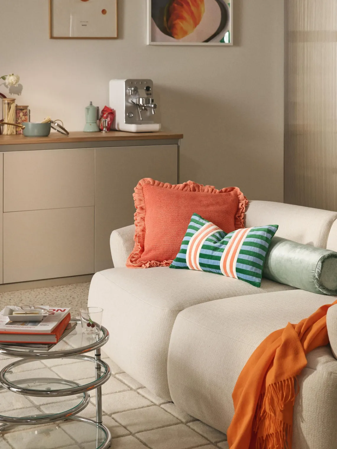 Cojines Decorativos|Mantas>Westwing Collection Cojín rulo co flecos Nikita Verde salvia