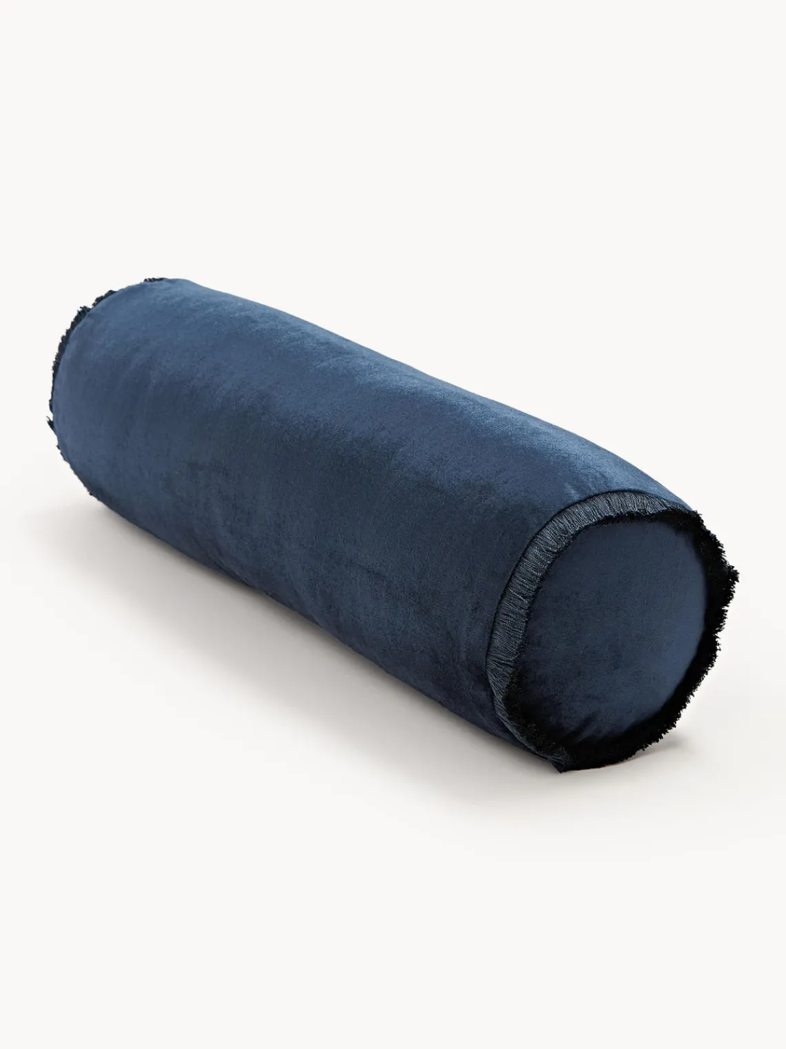 Mantas|Cojines Decorativos>Westwing Collection Cojín rulo co flecos Nikita Azul oscuro