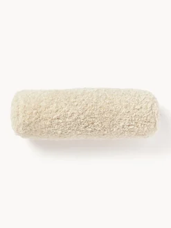 Mantas|Cojines Decorativos>Westwing Collection Cojín rulo de borreguillo Dotty Blanco crema