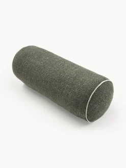 Sale Cojín rulo en tejido bouclé con ribete Aya Mantas|Cojines Decorativos