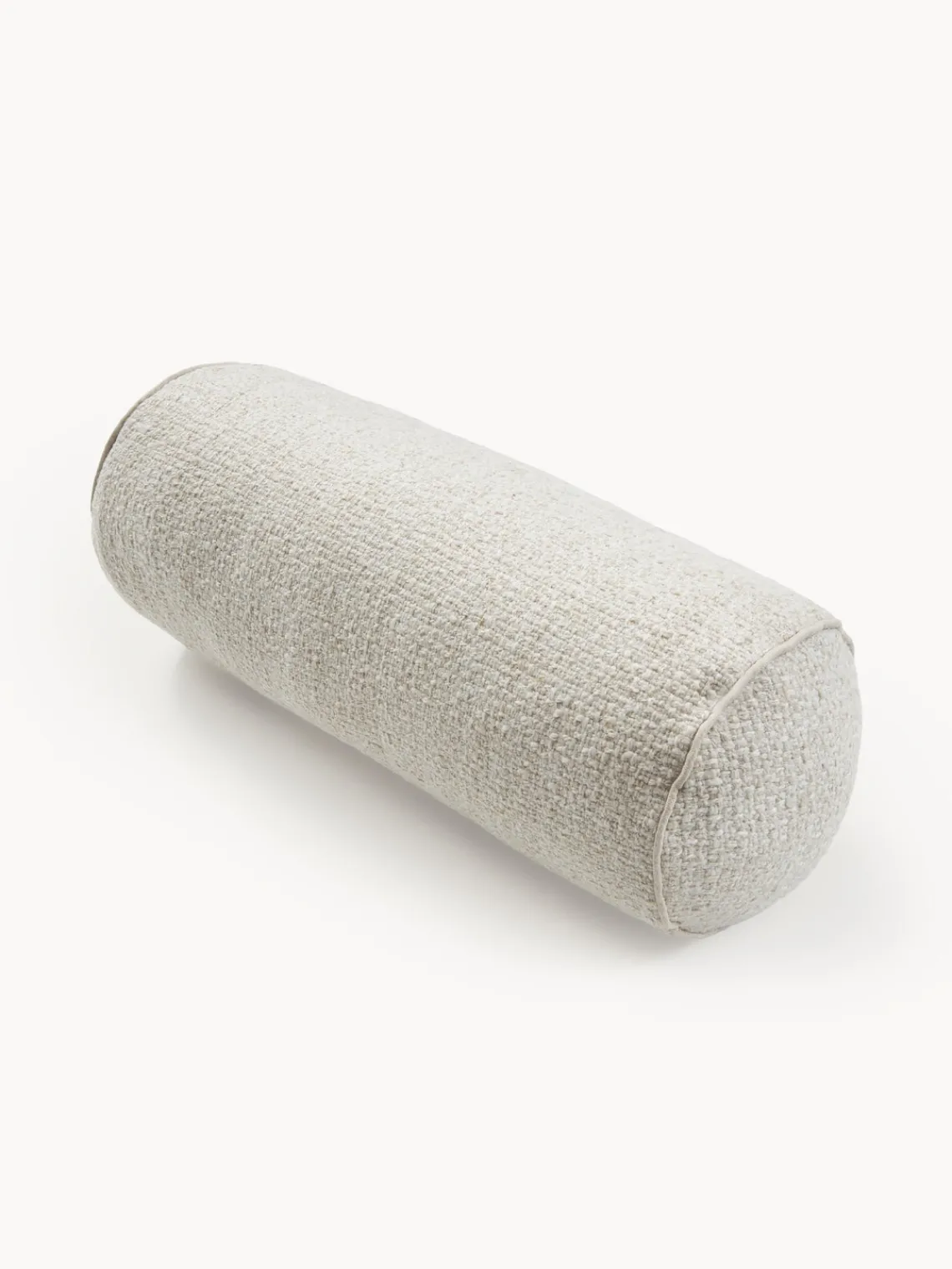 Cojín rulo en tejido bouclé con ribete Aya Mantas|Cojines Decorativos