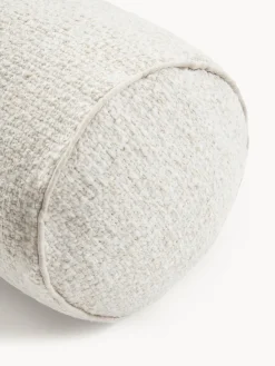 Cojín rulo en tejido bouclé con ribete Aya Mantas|Cojines Decorativos