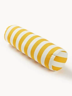 Cojines De Exterior|Cojines Decorativos>Westwing Collection Cojín rulo para exterior Cosby Blanco, amarillo limón