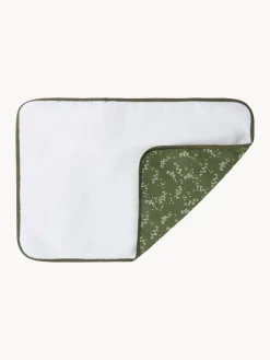 Colchonetas Cambiador|Colchonetas Cambiador>Nobodinoz Colchón cambiador de algodón ecológico Stories Verde oscuro, blanco Off White