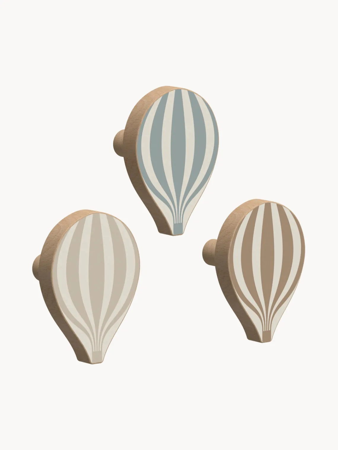 Decoración Infantil|Colgadores Y Estantes De Pared>Cam Cam Copenhagen Colgadores de pared artesanales de madera de haya Ballon, 3 uds.