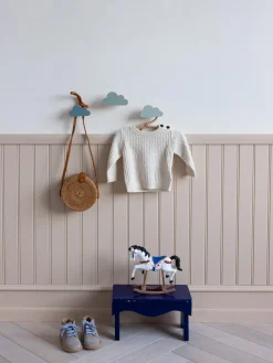 Colgadores de pared artesanales de madera de haya Cloud, 3 uds. Niños Decoración Infantil|Colgadores Y Estantes De Pared