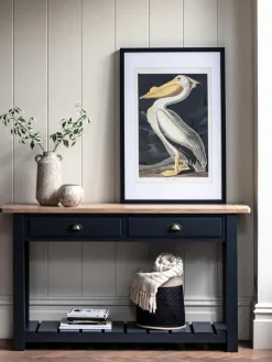 Mesas Consola|Consolas> Consola artesanal de madera Eton Madera de roble, gris antracita