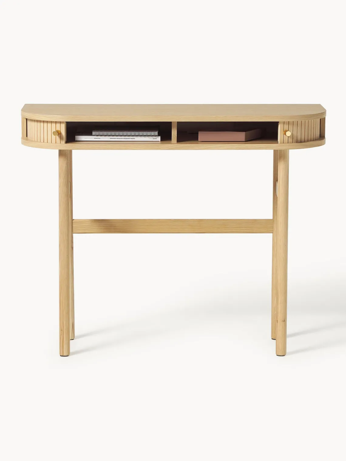 Mesas Consola|Consolas>Westwing Collection Consola con frente acanalado Calary Madera de roble