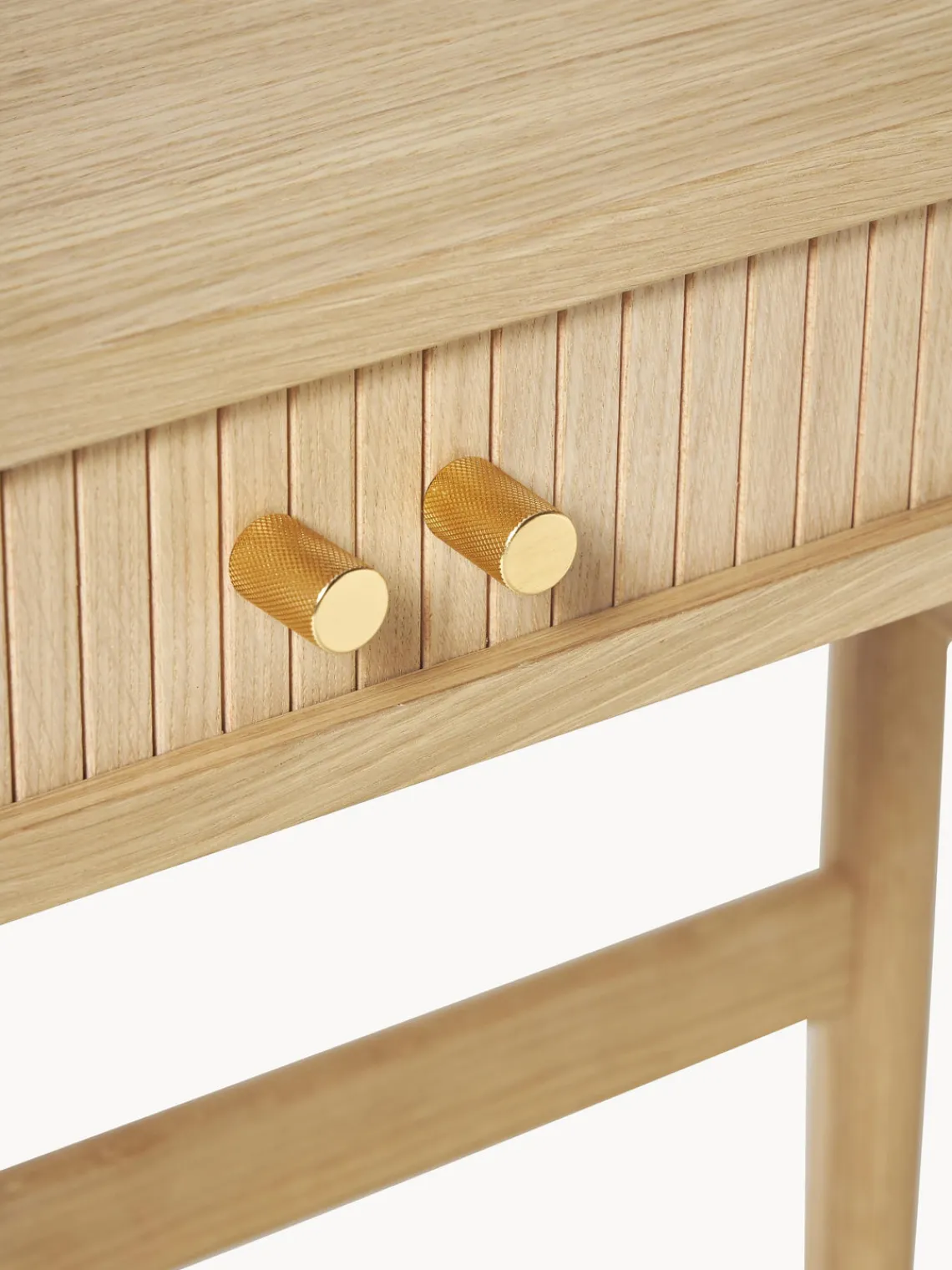 Mesas Consola|Consolas>Westwing Collection Consola con frente acanalado Calary Madera de roble