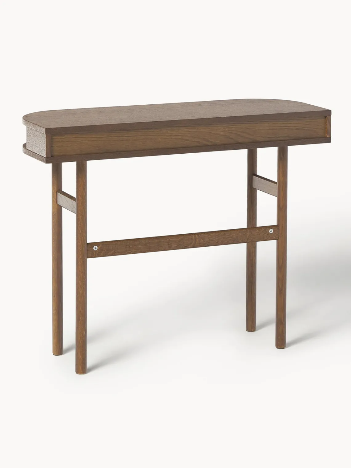 Mesas Consola|Consolas>Westwing Collection Consola con frente acanalado Calary Madera de roble lacada en marrón oscuro