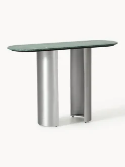 Mesas Consola|Consolas>Westwing Collection Consola con tablero de mármol Noam Mármol verde oscuro