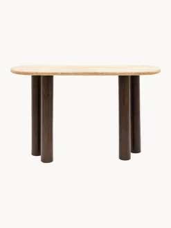 Mesas Consola|Consolas></noscript> Consola con tablero de travertino Trevi