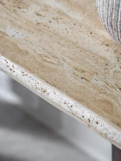 Mesas Consola|Consolas></noscript> Consola con tablero de travertino Trevi