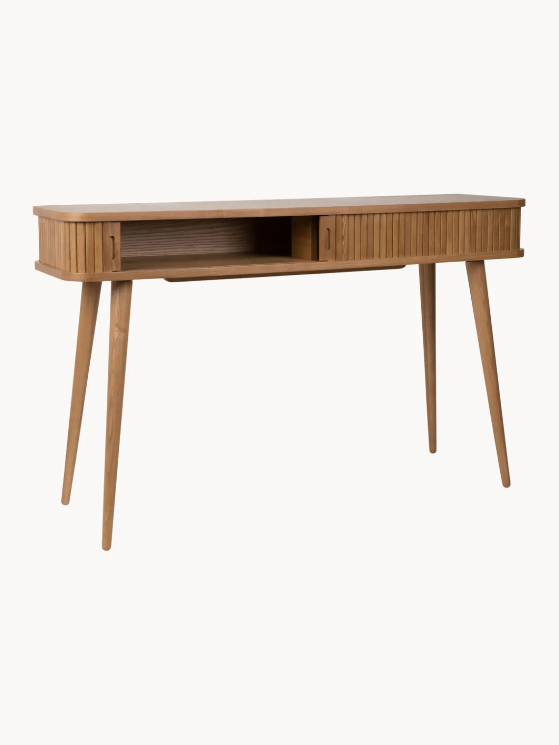 Online Consola de madera con puertas enrollables y frente acanalado Barbier Mesas Consola|Consolas