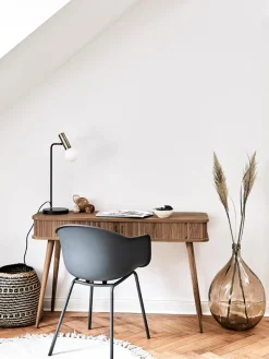 Mesas Consola|Consolas>Zuiver Consola de madera con puertas enrollables y frente acanalado Barbier Madera de nogal