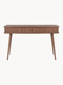 Mesas Consola|Consolas></noscript>Zuiver Consola de madera con puertas enrollables y frente acanalado Barbier Madera de nogal