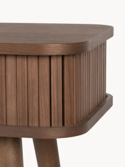 Mesas Consola|Consolas></noscript>Zuiver Consola de madera con puertas enrollables y frente acanalado Barbier Madera de nogal