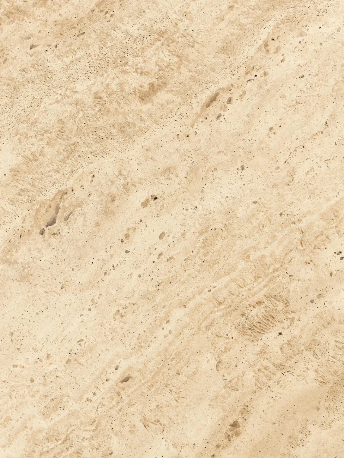 Consola de madera de roble con tablero de travertino Chandler Mesas Consola|Consolas