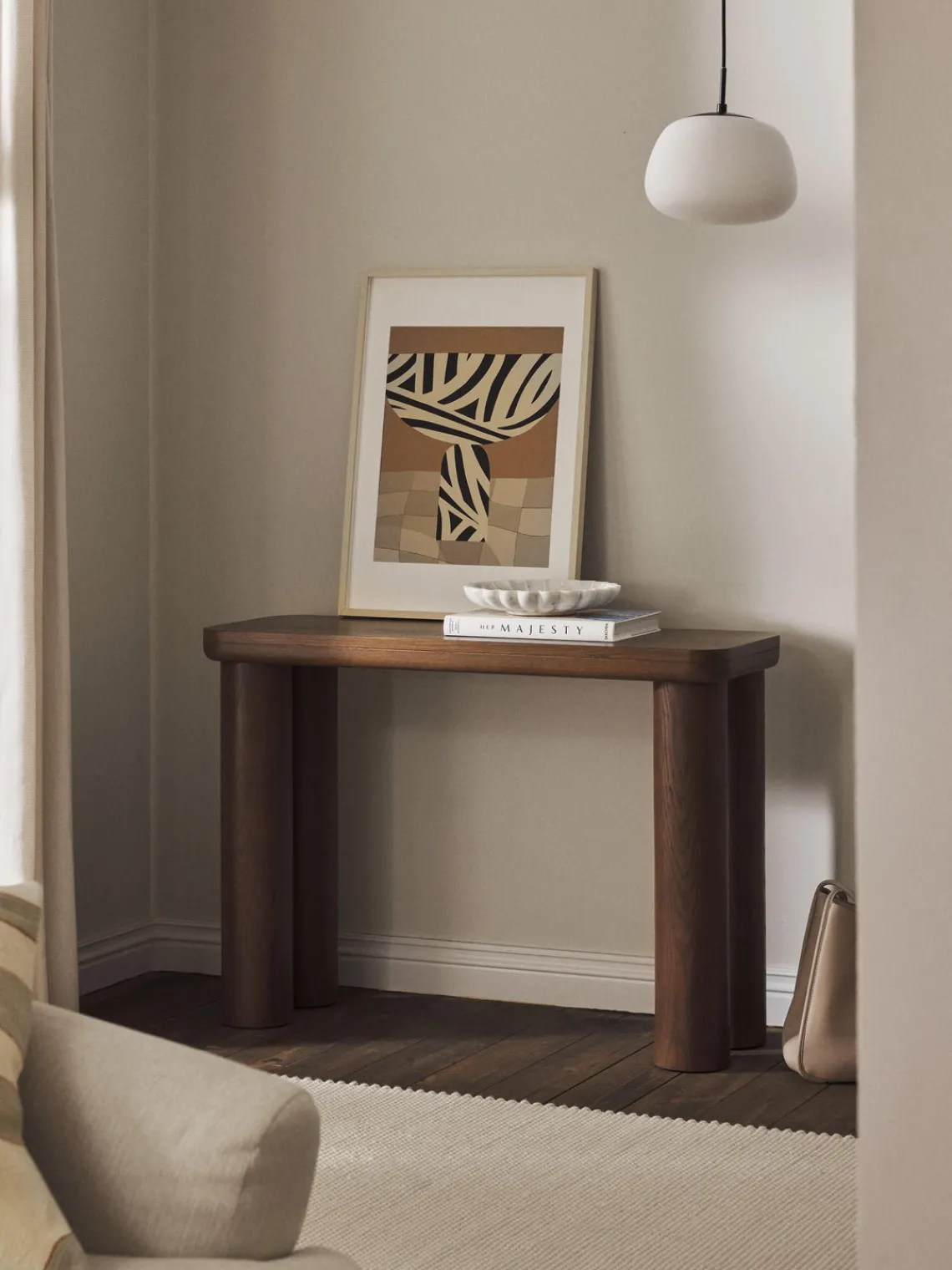 Outlet Consola de madera de roble Kalia Mesas Consola|Consolas