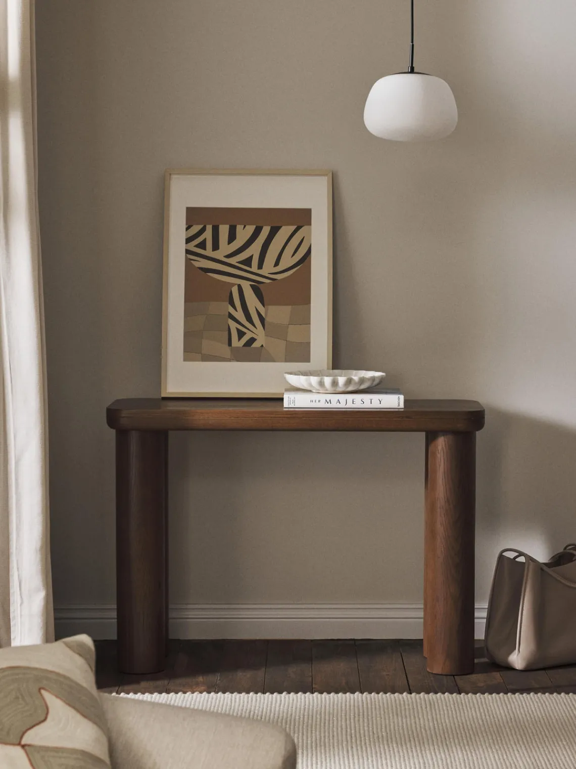 Outlet Consola de madera de roble Kalia Mesas Consola|Consolas