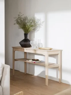 Outlet Consola de madera de roble Markham Mesas Consola|Consolas