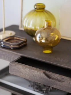 Mesas Consola|Consolas>Rowico Home Consola de madera de roble Markham Madera de roble lacada en oscuro